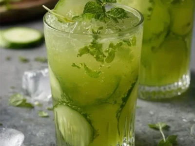 Limonata di cetriolo con zenzero e menta