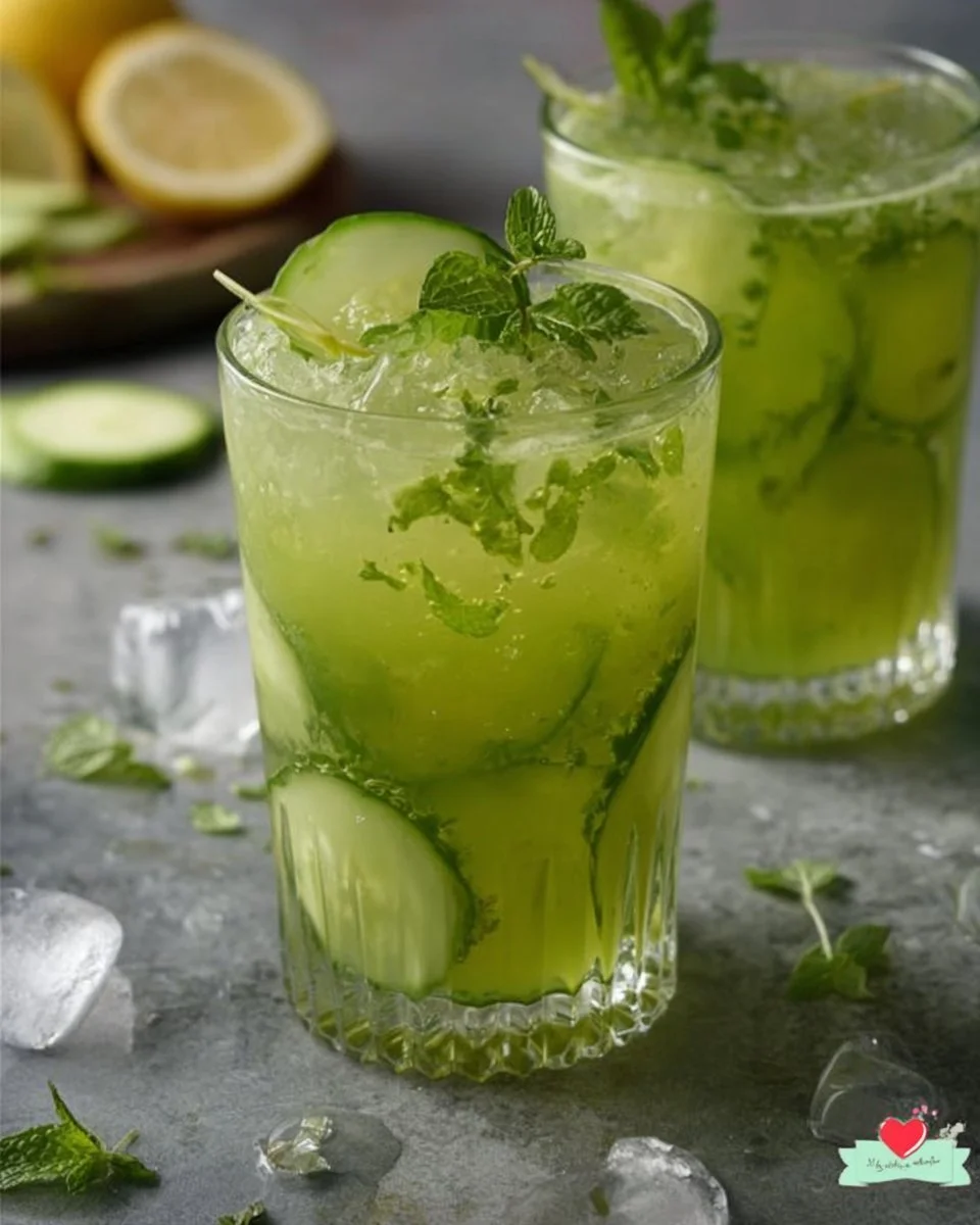 Limonata di cetriolo con zenzero e menta
