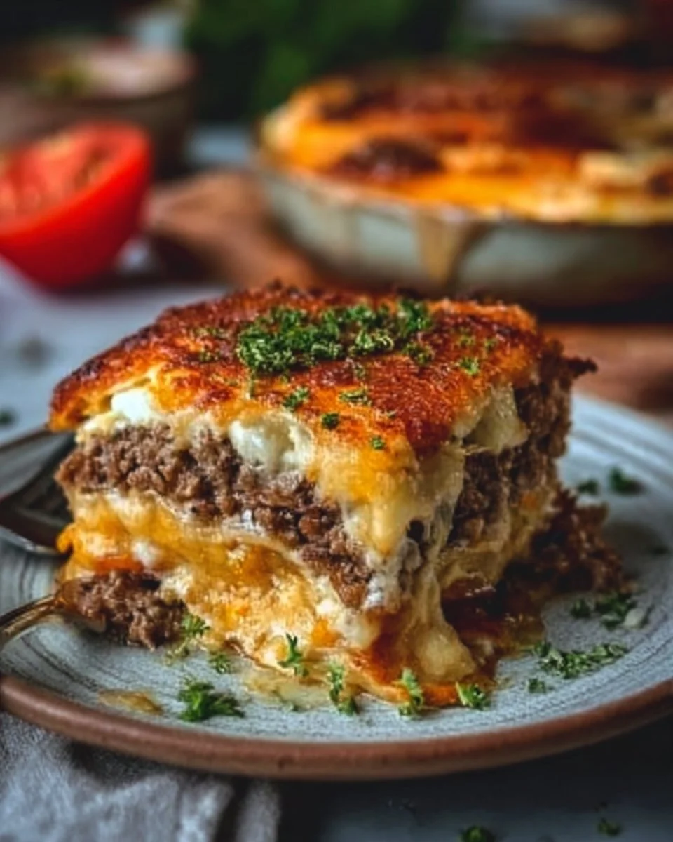 Low Carb Cheeseburger Al Forno