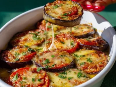 Melanzane al forno con pomodori e provola