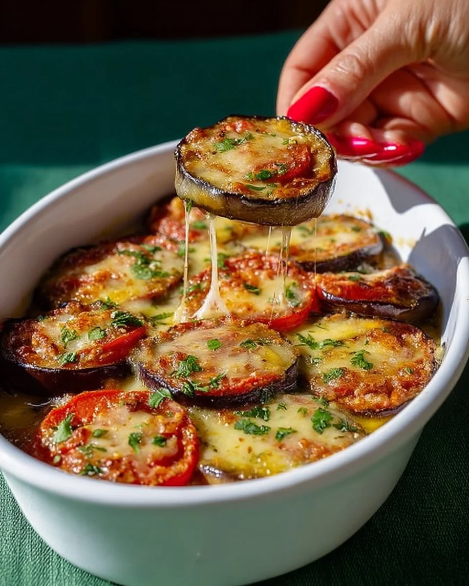 Melanzane al forno con pomodori e provola