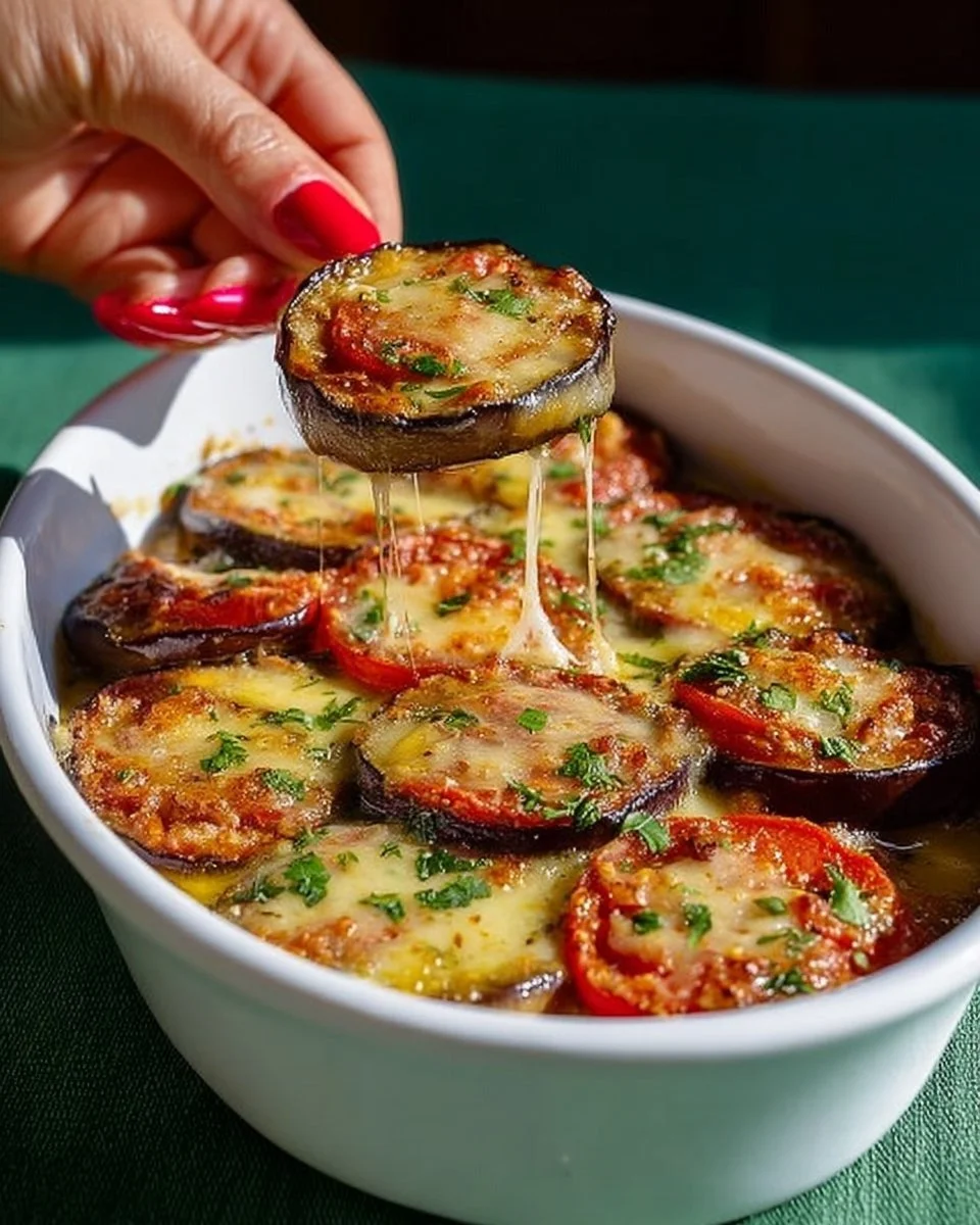 Melanzane al forno con pomodori e provola