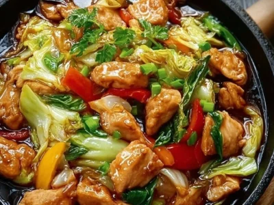 Padella di pollo con cavolo cinese