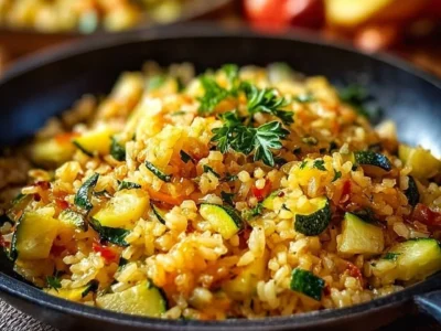 Padella di riso e zucchine