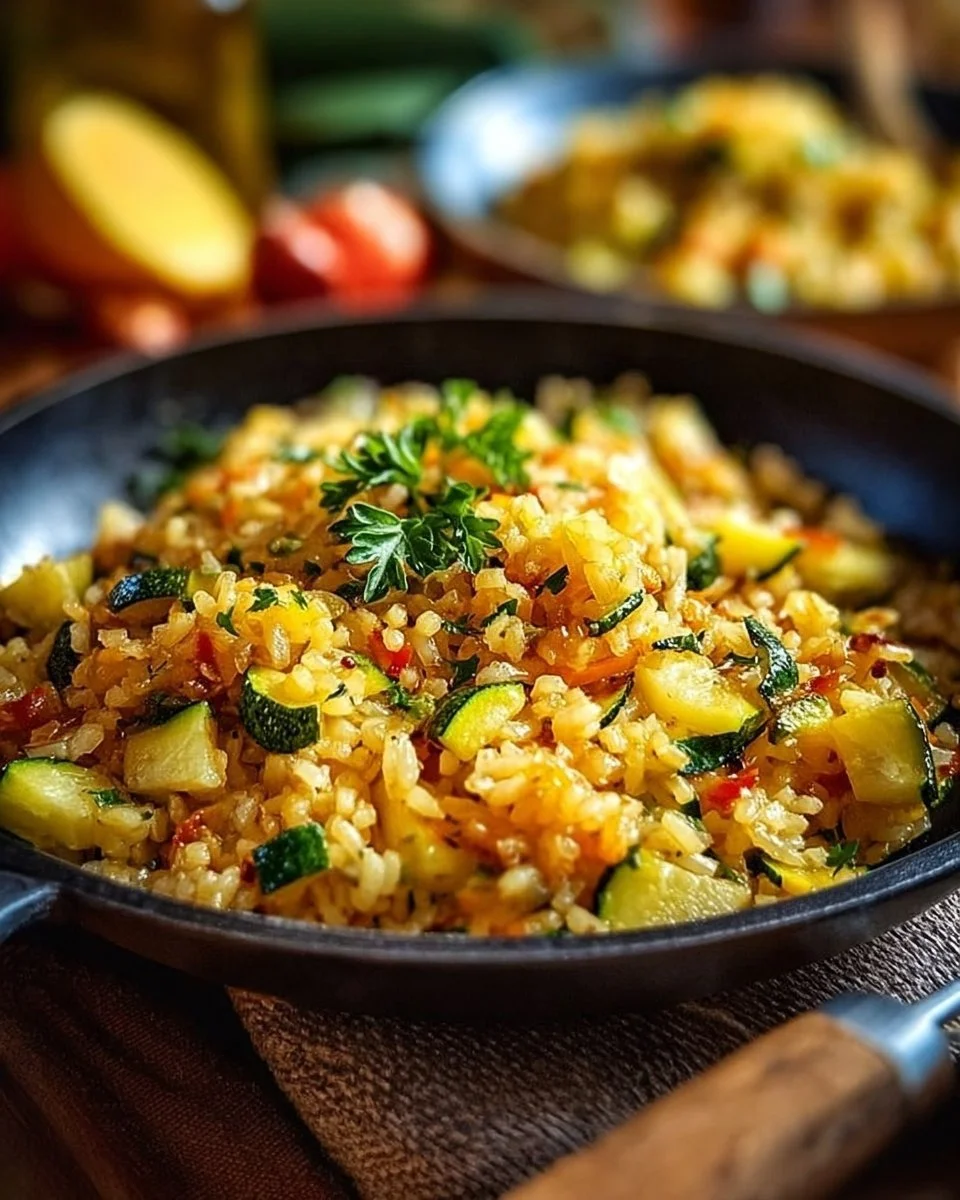 Padella di riso e zucchine