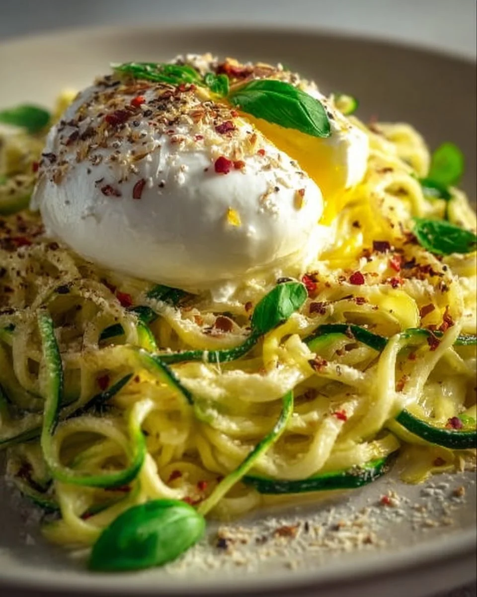Pasta alla Zucchini e Limone con Burrata