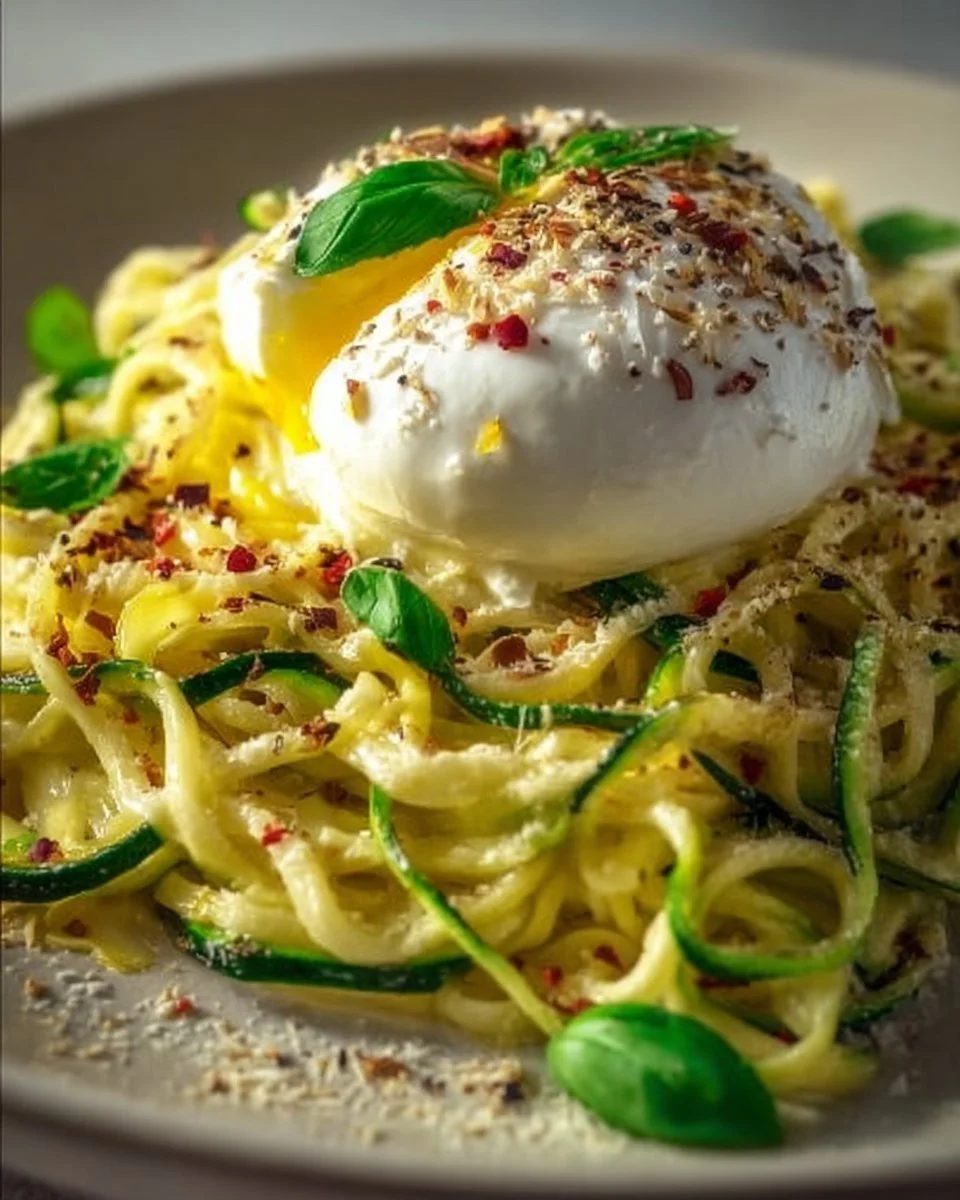 Pasta alla Zucchini e Limone con Burrata