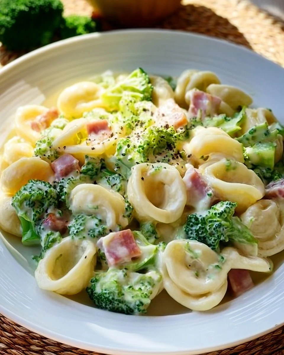Pasta di broccoli e prosciutto