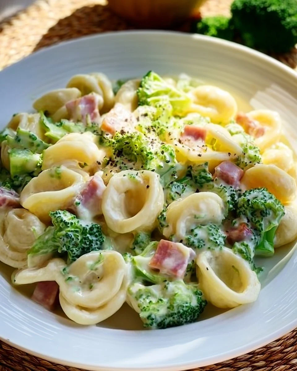 Pasta di broccoli e prosciutto