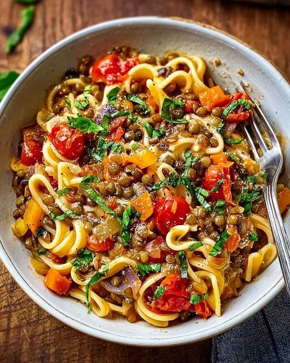 Pasta in un’unica pentola con lenticchie