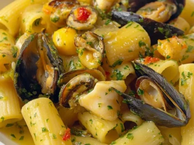 Pasta patate, cozze e zafferano