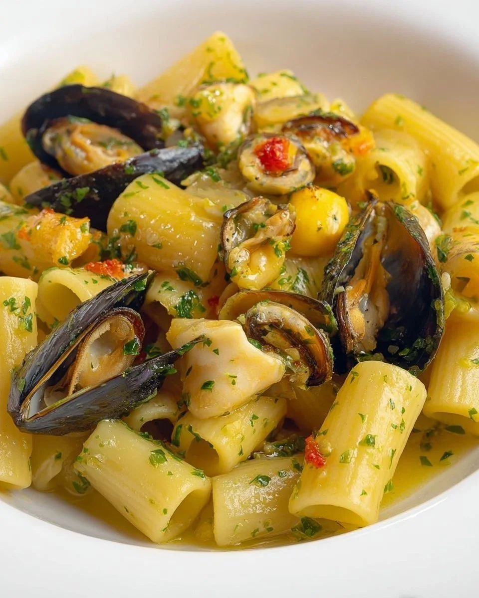 Pasta patate, cozze e zafferano