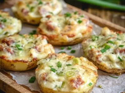 Patate ripiene di crème fraîche e prosciutto