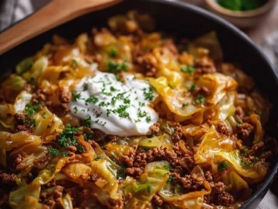 Pentola di carne macinata con cavolo cappuccio bombastico