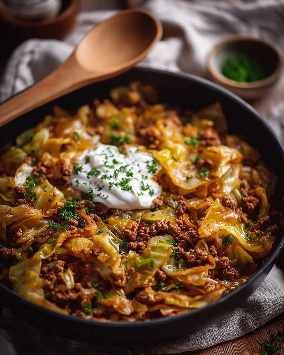 Pentola di carne macinata con cavolo cappuccio bombastico