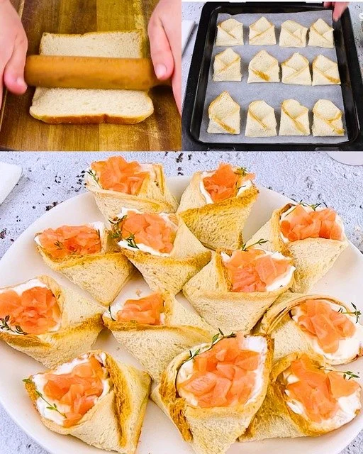 Pockets di Pane con Salmone Affumicato