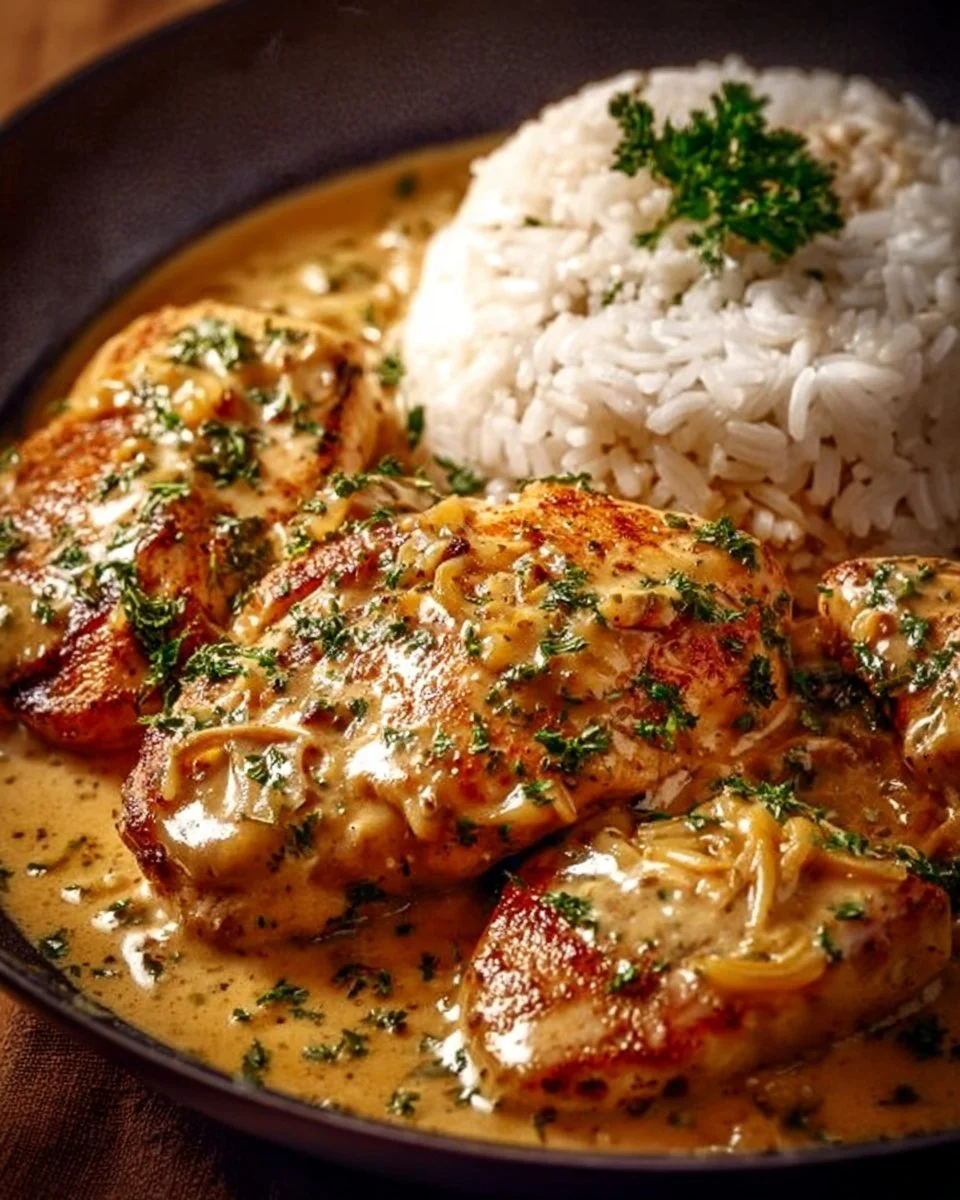 Pollo alla crema di cipolla