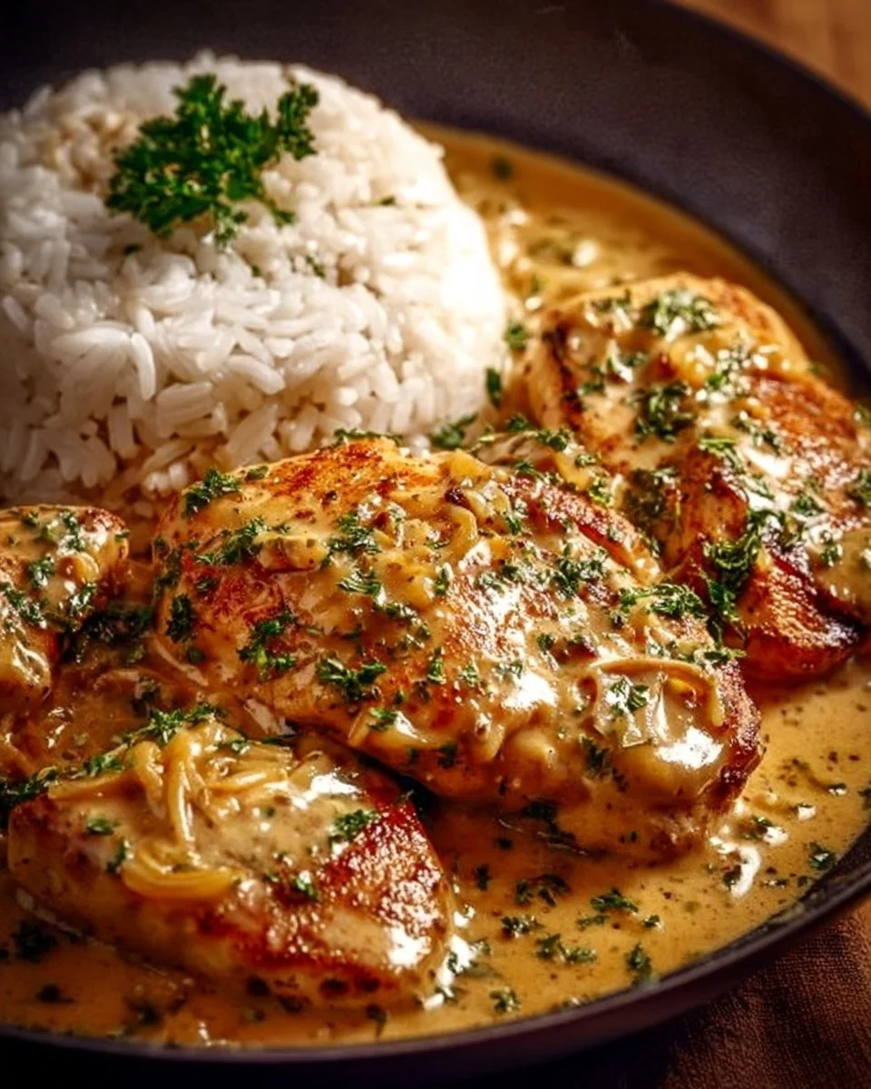 Pollo alla crema di cipolla