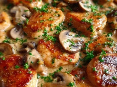 Pollo e funghi in padella
