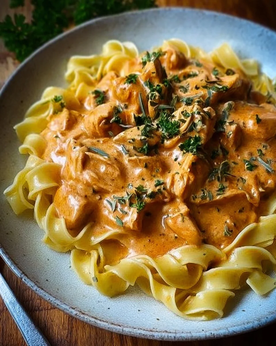 Ragù di pollo cremoso con tagliatelle