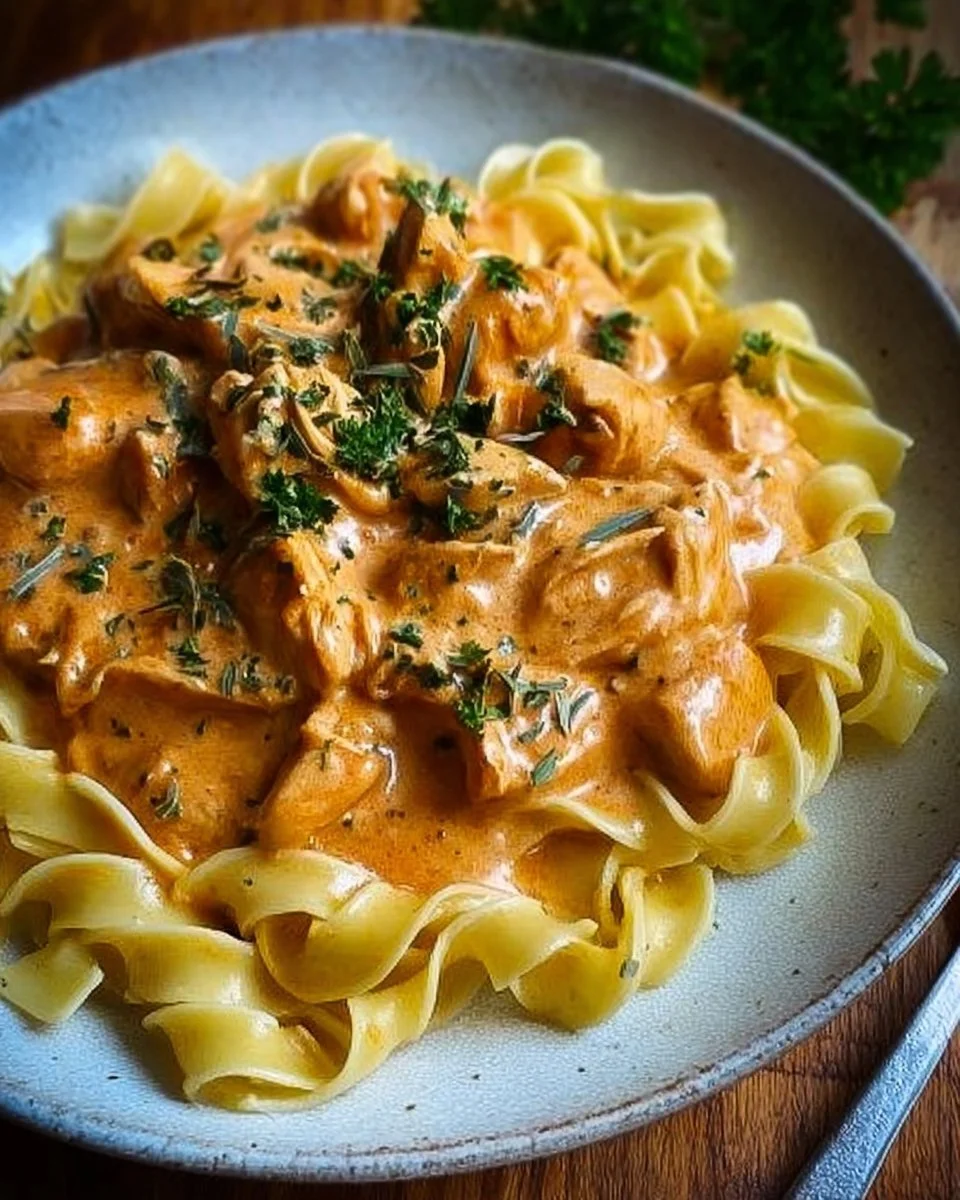 Ragù di pollo cremoso con tagliatelle