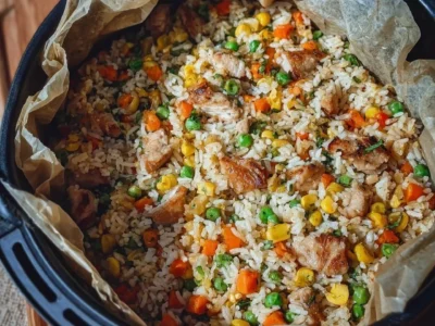 Riso con Pollo e Verdure in Airfryer