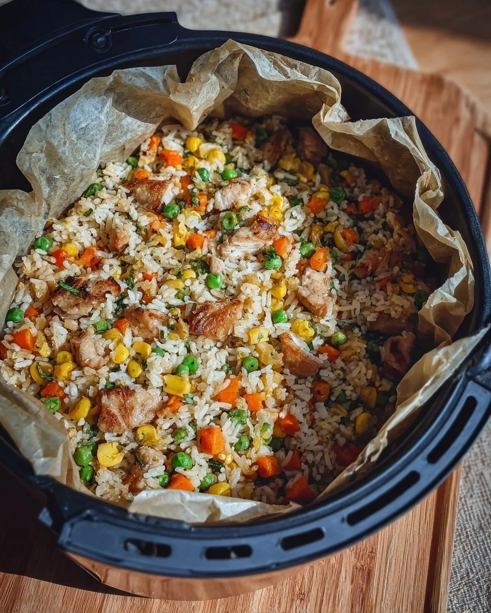 Riso con Pollo e Verdure in Airfryer