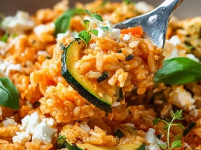 Riso con zucchine e feta