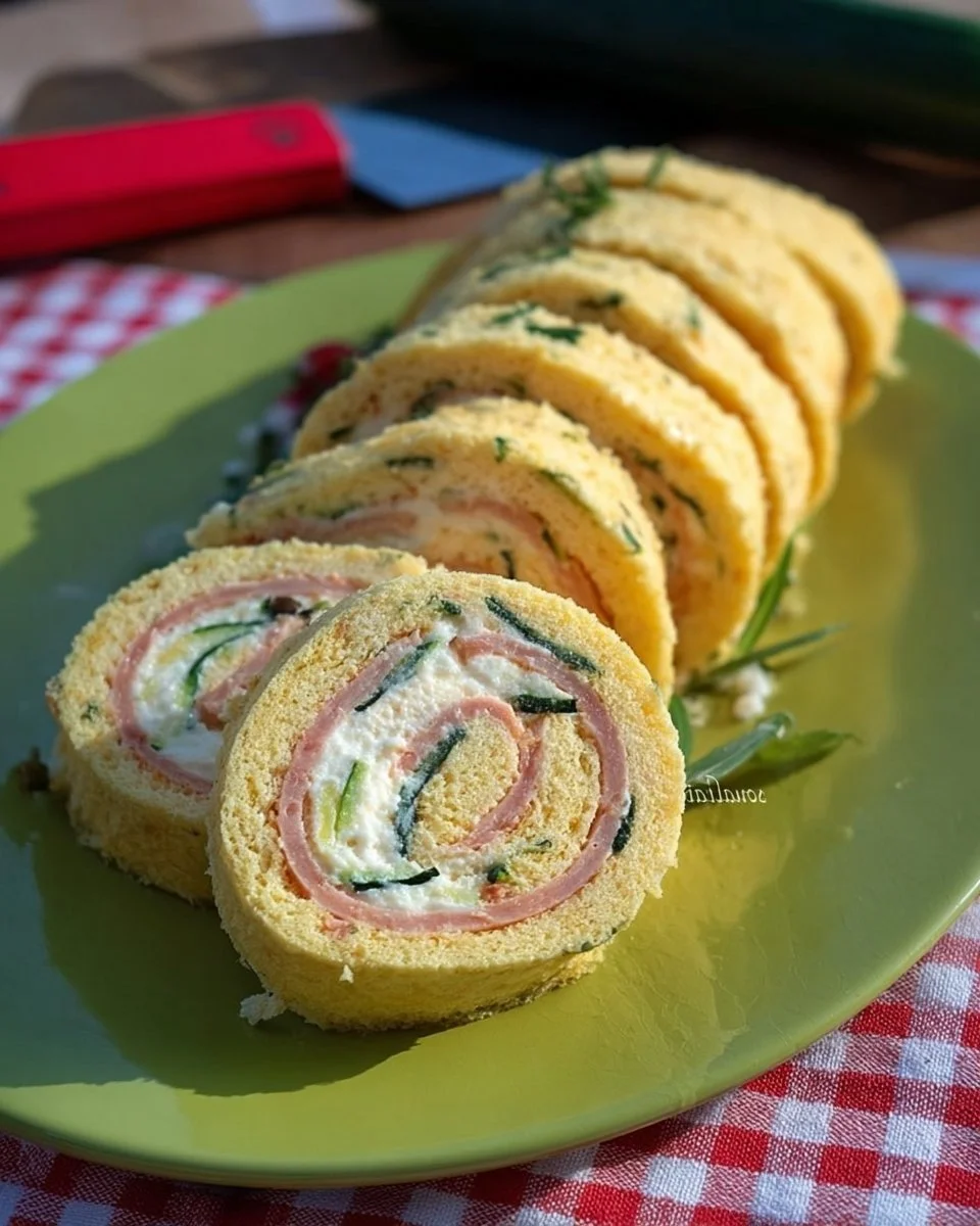 Rotolo salato al salmone con ricotta e zucchine