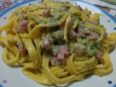 Tagliatelle con Zucchine, Cotto e Parmigiano
