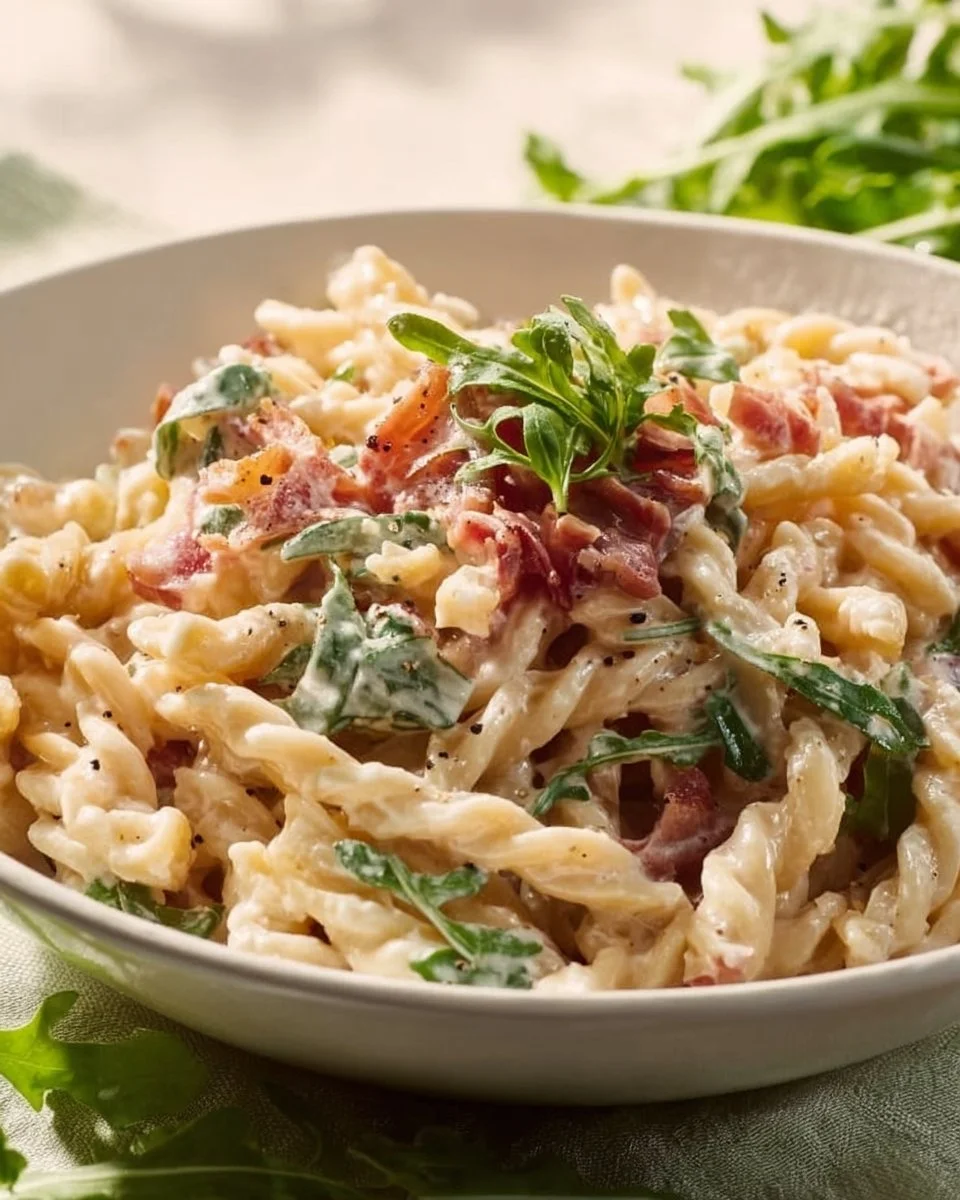 Trofie con Panna, Rucola e Speck