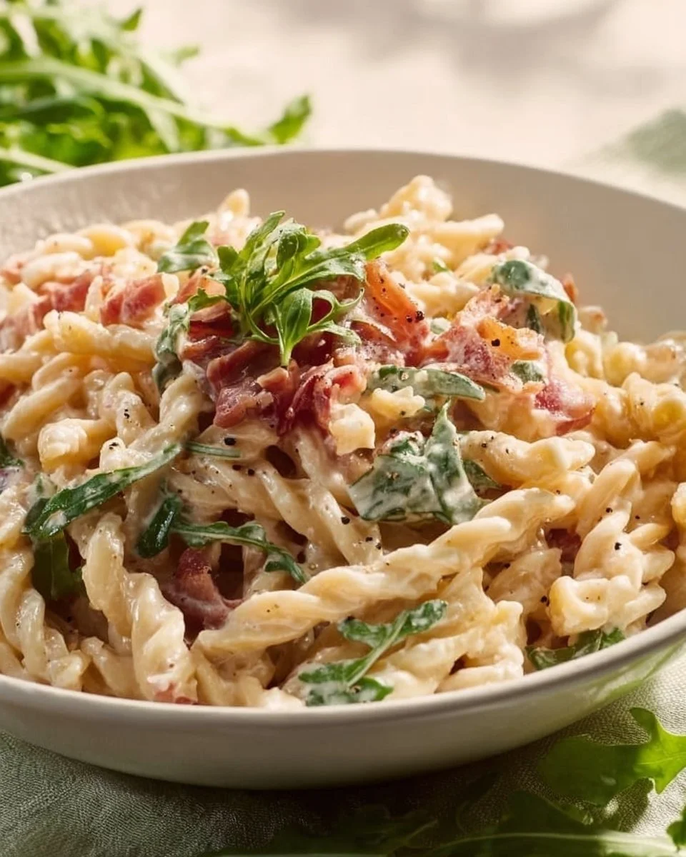 Trofie con Panna, Rucola e Speck