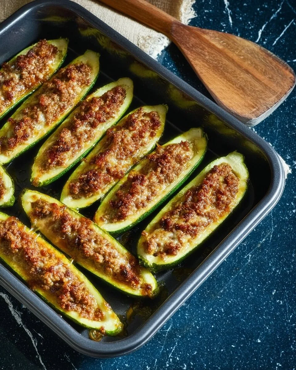 Zucchine ripiene di carne al forno