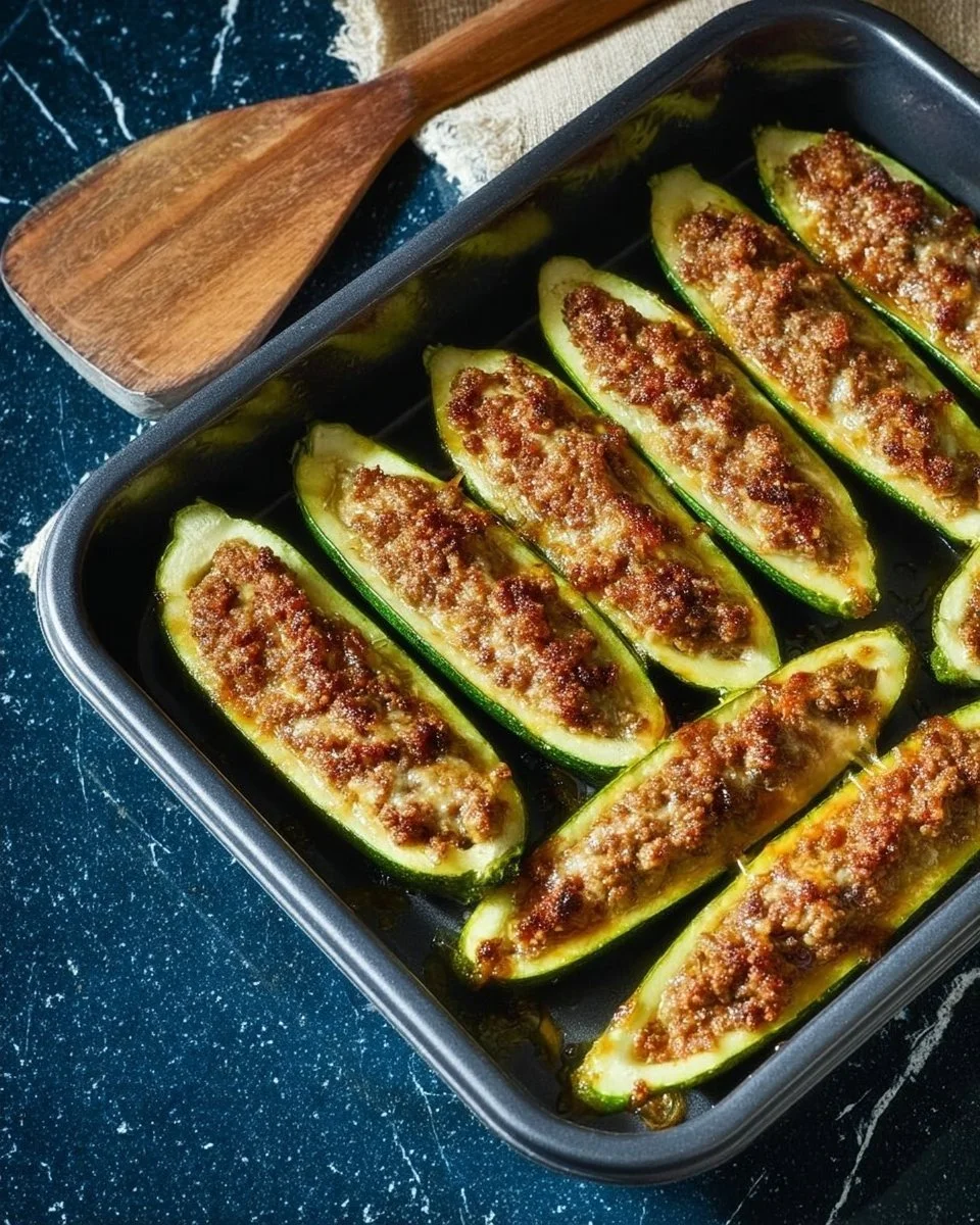 Zucchine ripiene di carne al forno