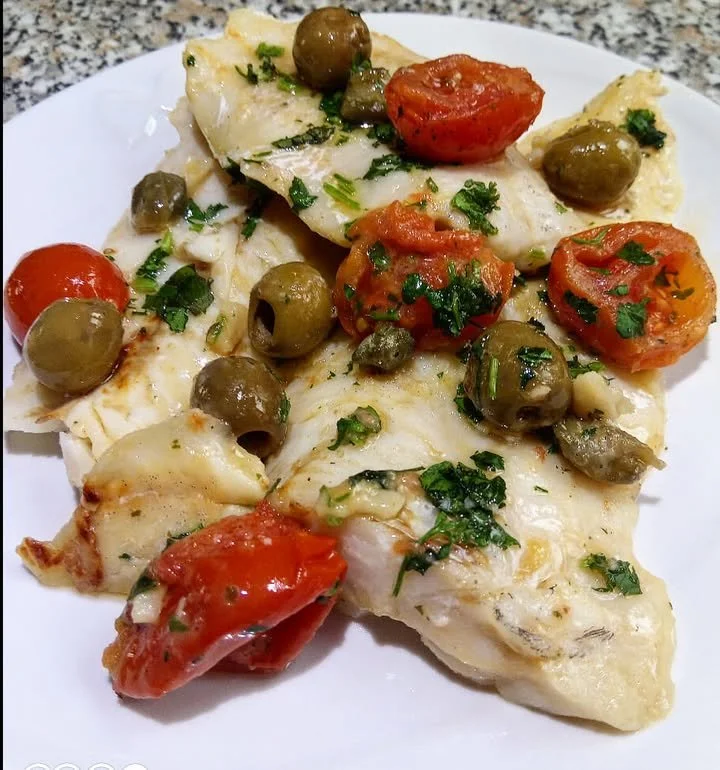 Merluzzo con pomodorini alla siciliana
