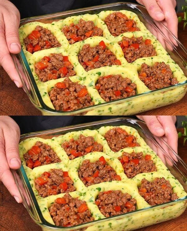 Purè di patate con carne e formaggio